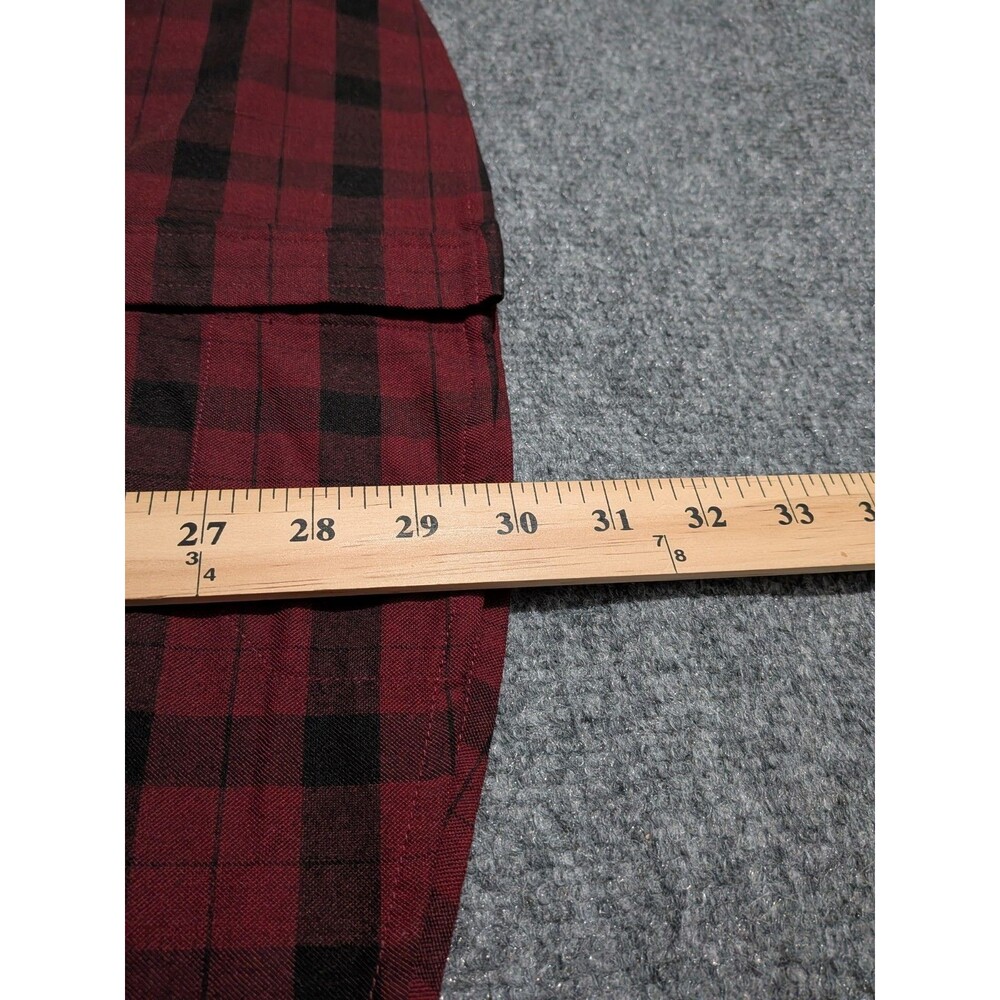 Poncho Flannel Shirt Mens Large Slim Fit Plaid - Picture 5 of 8
